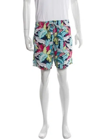 Pre-owned Vilebrequin Floral Print Swim Trunks In Blue