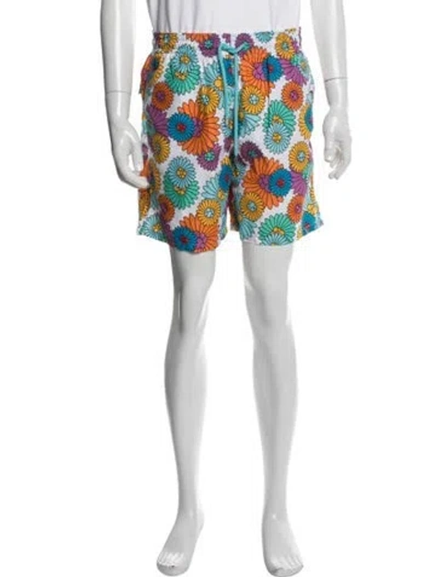Pre-owned Vilebrequin Floral Print Swim Trunks In Blue