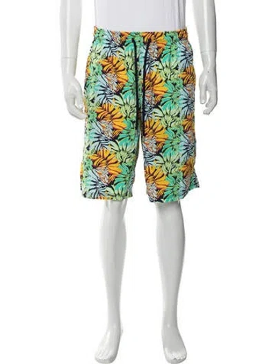 Pre-owned Vilebrequin Floral Print Swim Trunks In Green