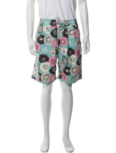 Pre-owned Vilebrequin Floral Print Swim Trunks In Multicolor