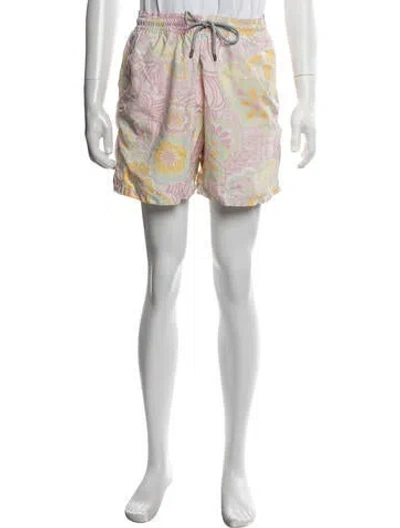 Pre-owned Vilebrequin Floral Print Swim Trunks W/ Tags In White