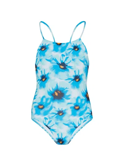 Vilebrequin Kids' Floral Swimsuit In Blue