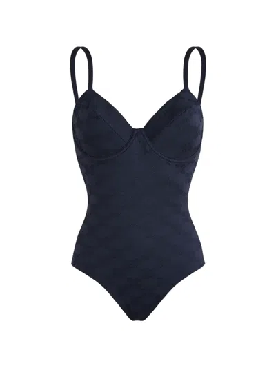 Vilebrequin Floral-jacquard Underwired Swimsuit In Transparent