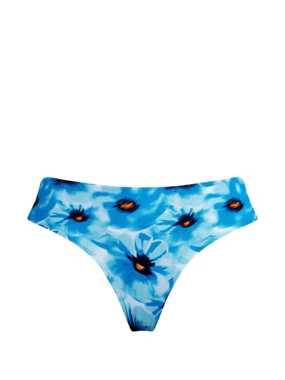 Vilebrequin Flower-print Bikini Bottom In Blue