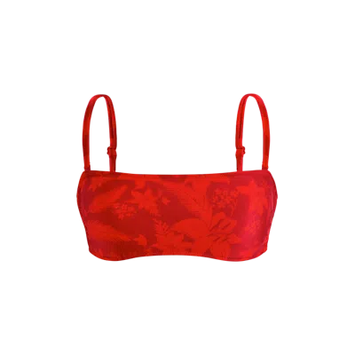 Vilebrequin Flower Power Bra Bikini Top In Red