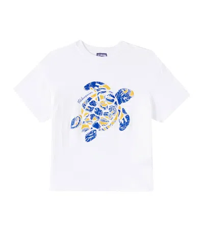 Vilebrequin Kids' Gabin Printed Cotton Jersey T-shirt In Weiss