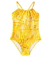 Vilebrequin Gazette Printed Swimsuit In Yellow