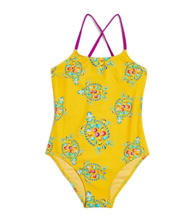 Vilebrequin Kids' Gemstone-turtle Swimsuit (2-14 Years) In Yellow
