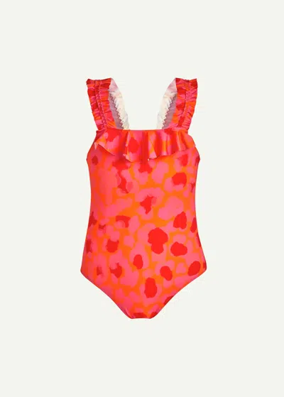 VILEBREQUIN GIRL'S ONE-PIECE LEOPARD-PRINT SWIMSUIT