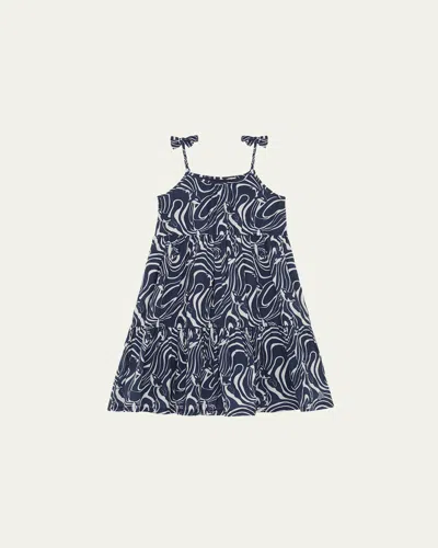 Vilebrequin Gamy (toddler/little Kids/big Kids) Girl's Dress Bleu Marine : 4 Years, Cotton In Blue