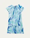 Vilebrequin Girl's Textured Fab Printed Dress In Thalassa An5