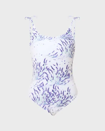 Vilebrequin Kids' Lavender-print Swimsuit In Purple