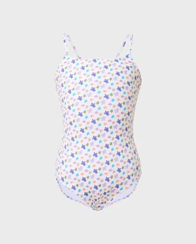 Vilebrequin Kids' Micro Ronde Des Tortues Swimsuit In Nude