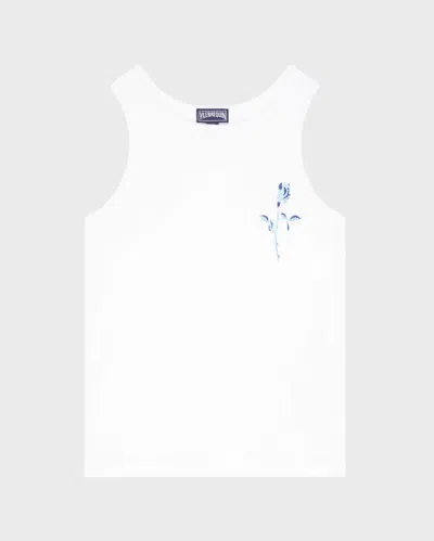 Vilebrequin Kids' Girls Organic Cotton Tank Top Roses In White