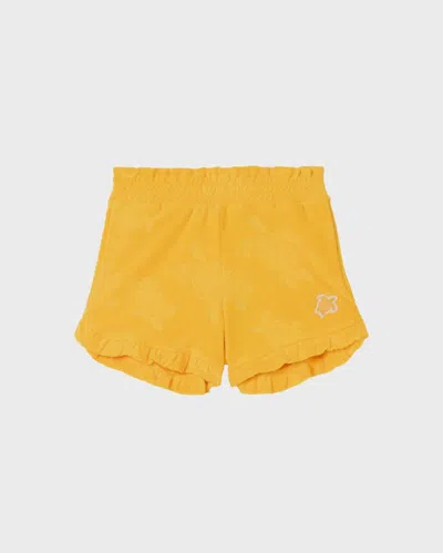 Vilebrequin Kids' Girls Terry Jacquard Shorts Turtle In Gelb