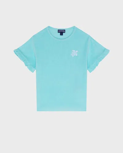 Vilebrequin Kids' Turtle-embroidered Terry T-shirt In Blue