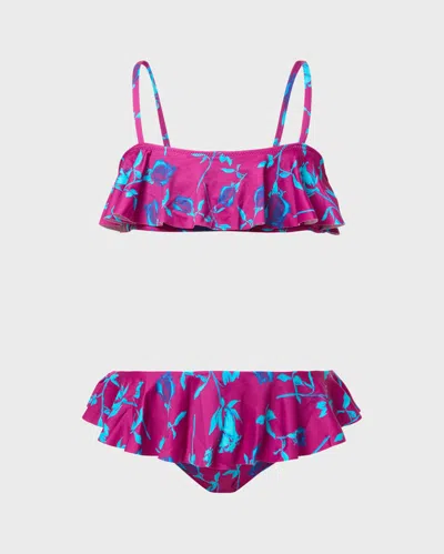 Vilebrequin Kids' Girls Two Pieces Swimsuit Roses In Red