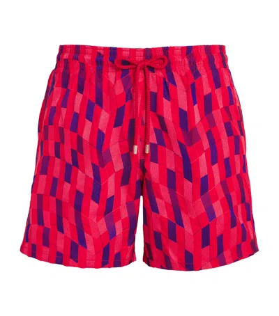 VILEBREQUIN GRAPHIC GLASS EMBROIDERED MISTRAL SWIM SHORTS