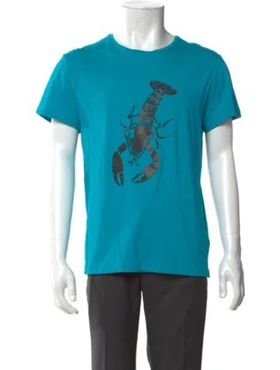 Pre-owned Vilebrequin Graphic Print Crew Neck T-shirt In Blue