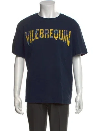 Pre-owned Vilebrequin Graphic Print Crew Neck T-shirt In Blue