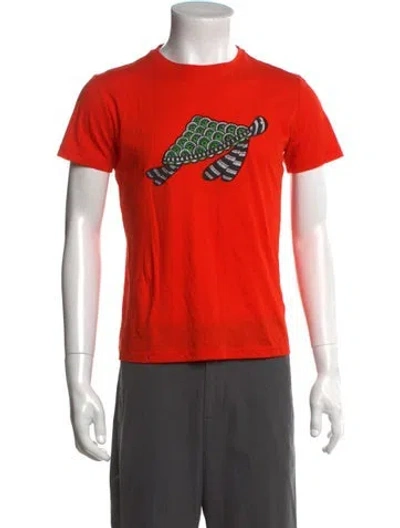 Pre-owned Vilebrequin Graphic Print Crew Neck T-shirt In Red