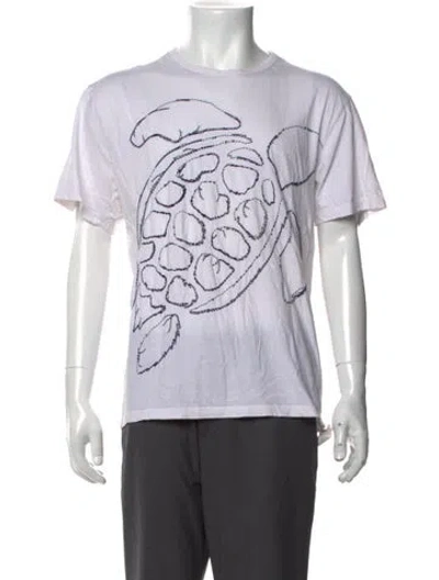 Pre-owned Vilebrequin Graphic Print Crew Neck T-shirt In White