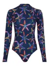 Vilebrequin Graphic-print Long-sleeve Swimsuit In Blue
