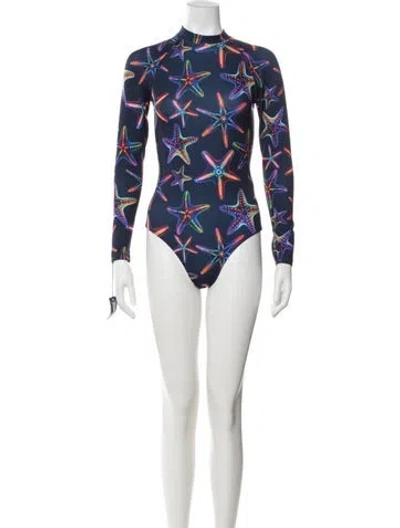 Pre-owned Vilebrequin Graphic Print One-piece W/ Tags In Blue