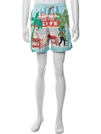 Pre-owned Vilebrequin Graphic Print Shorts In Blue