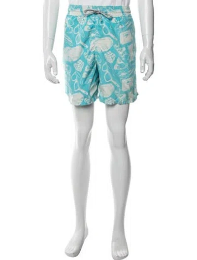 Pre-owned Vilebrequin Graphic Print Shorts In Green