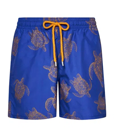 Vilebrequin Moorea Swim Shorts Turtles Print In Blue