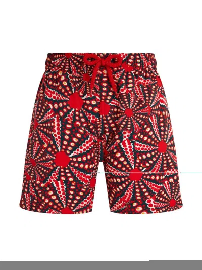 Vilebrequin Kids' Graphic-print Swim Shorts In Coquelicot