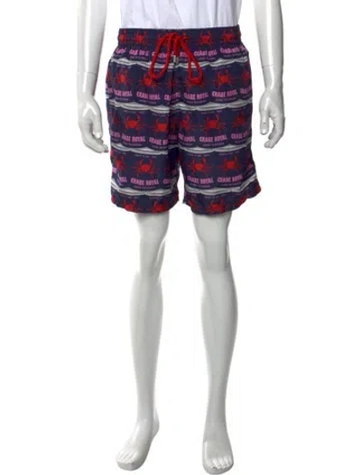 Pre-owned Vilebrequin Graphic Print Swim Trunks In Blue