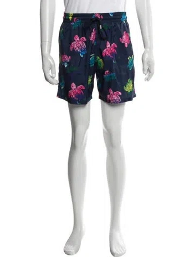 Pre-owned Vilebrequin Graphic Print Swim Trunks In Blue