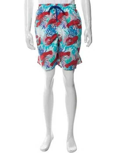 Pre-owned Vilebrequin Graphic Print Swim Trunks In Blue