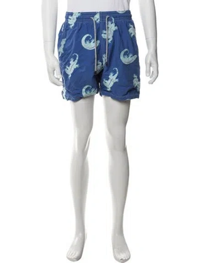 Pre-owned Vilebrequin Graphic Print Swim Trunks In Blue