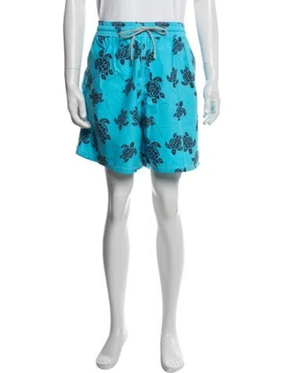 Pre-owned Vilebrequin Graphic Print Swim Trunks In Blue