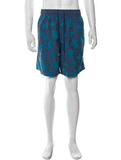 Pre-owned Vilebrequin Graphic Print Swim Trunks In Blue