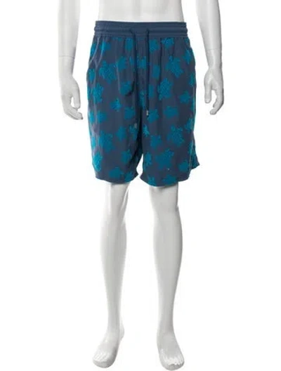 Pre-owned Vilebrequin Graphic Print Swim Trunks In Blue