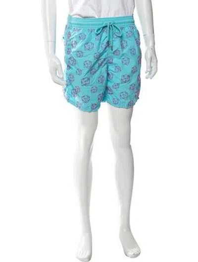 Pre-owned Vilebrequin Graphic Print Swim Trunks In Blue