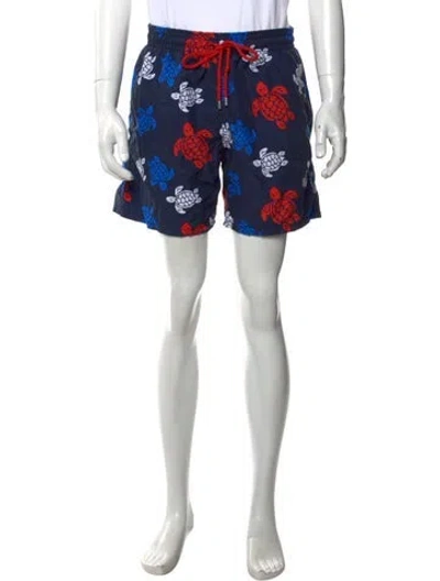 Pre-owned Vilebrequin Graphic Print Swim Trunks In Blue