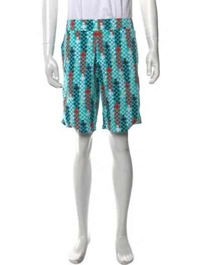 Pre-owned Vilebrequin Graphic Print Swim Trunks In Blue