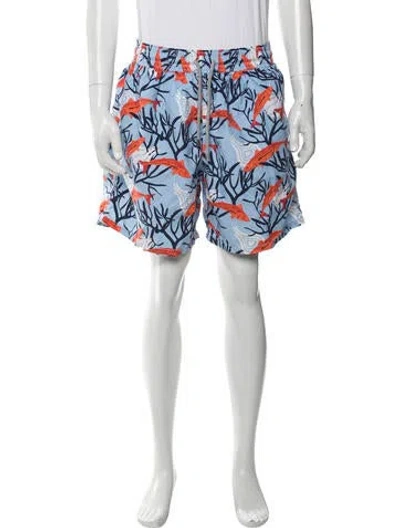 Pre-owned Vilebrequin Graphic Print Swim Trunks In Blue