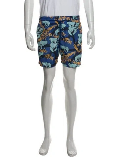 Pre-owned Vilebrequin Graphic Print Swim Trunks In Blue