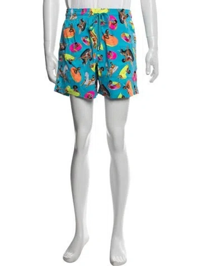 Pre-owned Vilebrequin Graphic Print Swim Trunks In Blue