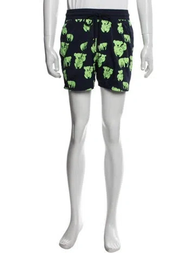 Pre-owned Vilebrequin Graphic Print Swim Trunks In Blue