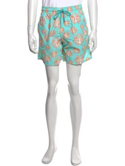 Pre-owned Vilebrequin Graphic Print Swim Trunks In Blue