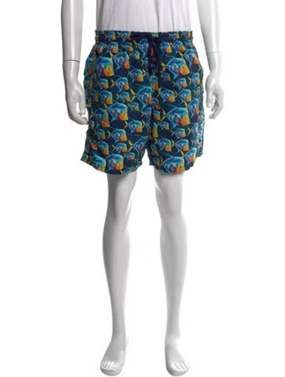 Pre-owned Vilebrequin Graphic Print Swim Trunks In Blue