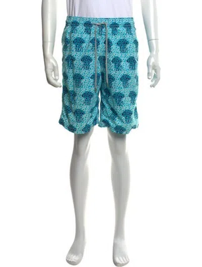 Pre-owned Vilebrequin Graphic Print Swim Trunks In Blue