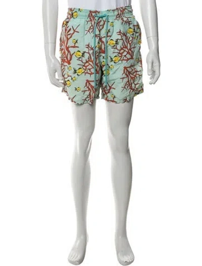 Pre-owned Vilebrequin Graphic Print Swim Trunks In Green